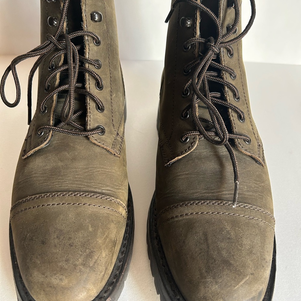 Thursday Men's Dark Olive Brown Leather Boots - Picture 9 of 16